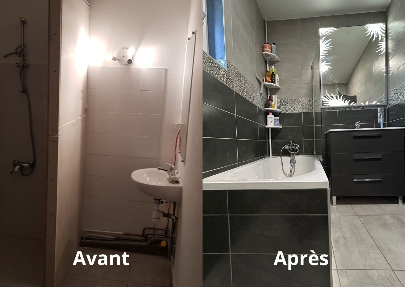 Rénovation d'une salle de bain à Aigle avant après par Avram Renov